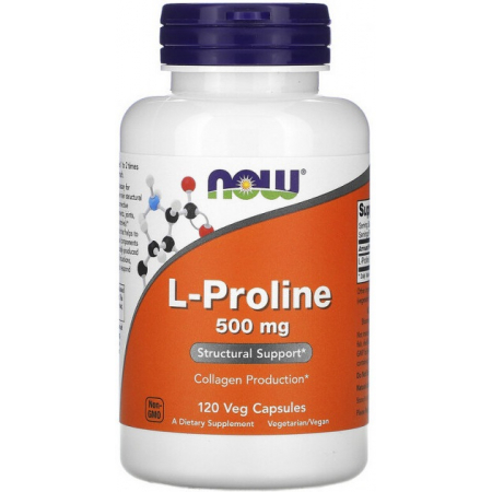 Для вироблення колагену Now Foods - L-Proline 500 мг (120 капсул)