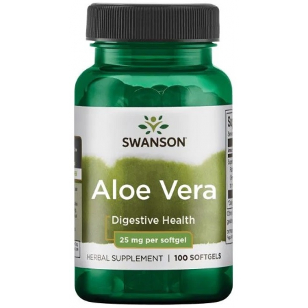 Підтримка шлунково-кишкового тракту Swanson – Aloe Vera 25 мг (100 капсул)