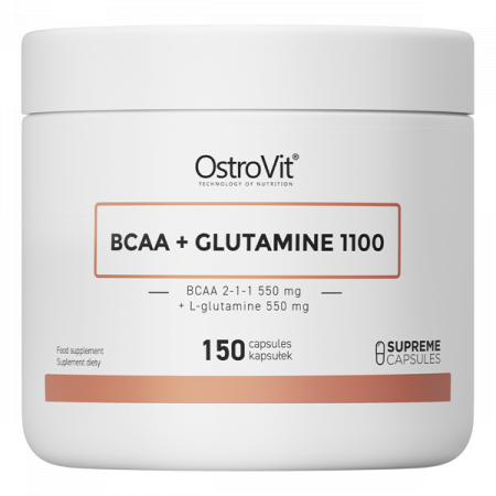 Аминокислоты OstroVit - BCAA + Glutamine 1100 (150 капсул)