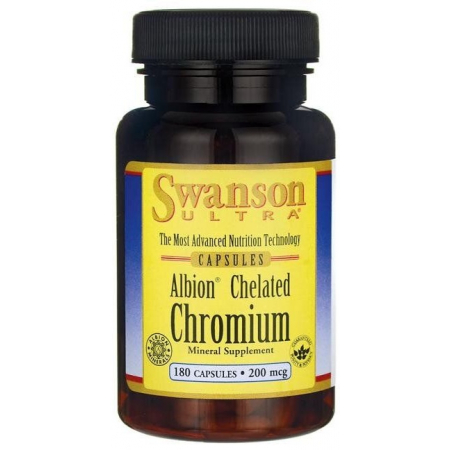 Хелат амінокислоти хрому Swanson - Chelated Chromium 200 мкг (180 капсул)