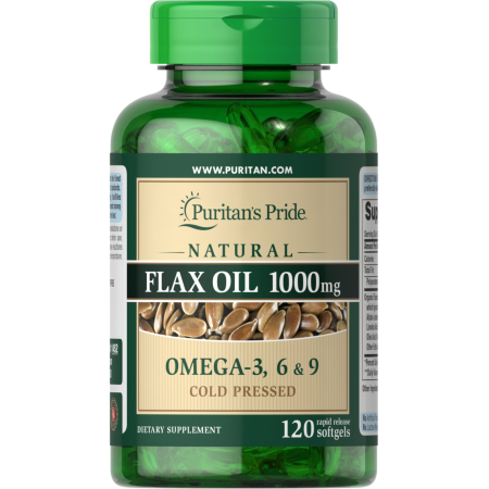 Для сердечно-сосудистой системы Puritan's Pride - Flax Oil 1000 мг (120 капсул)