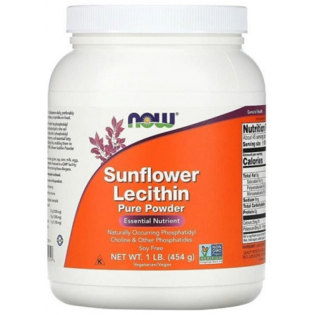 Sunflower Lecithin Now Foods - Sunflower Lecithin Pure Powder (454 grams)