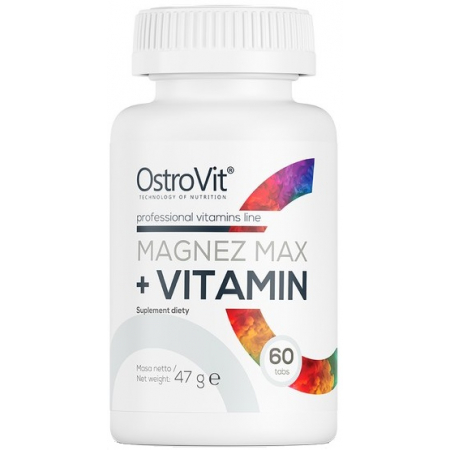 Противосудорожные минералы OstroVit - Magnez Max + Vitamin (60 таблеток)