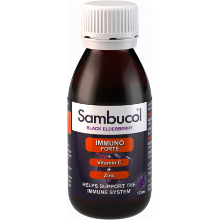 For immunity Sambucol - Liquid Immuno Forte + Vit C + Zinc (120 ml)