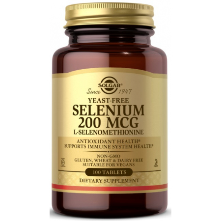 Селен Solgar - Yeast-Free Selenium 200 мкг (100 таблеток)