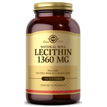 Лецитин соевый Solgar - Natural Soya Lecithin 1360 мг (100 капсул)