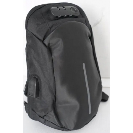 Backpack over the shoulder with a combination lock