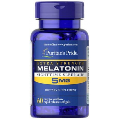 Melatonin Puritan's Pride - Melatonin 5 mg Extra Strength (60 capsules)