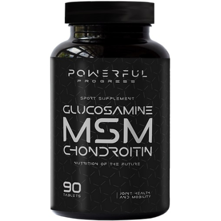 Хондропротектор Powerful Progress - Glucosamine MSM Chondroitin (90 таблеток)
