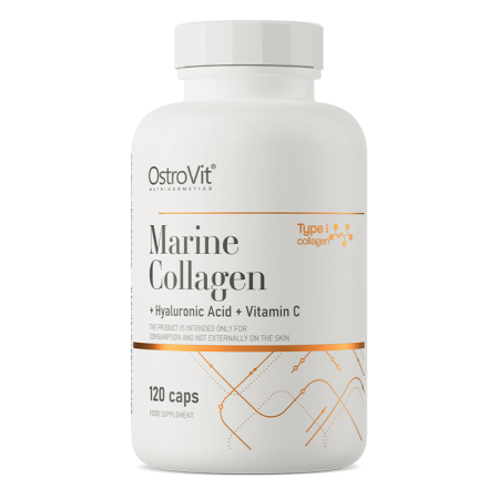 Коллаген из морской рыбы OstroVit - Marine Collagen + Hyaluronic Acid + Vitamin C (120 капсул)