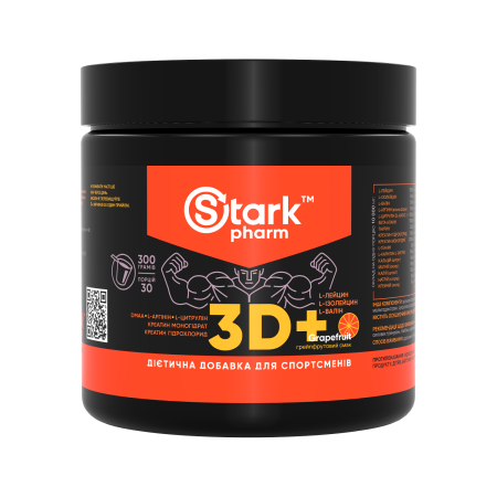 Передтренувальний комплекс Stark Pharm - Stark 3D+ (D-MAA & PUMP) (300 г) (30 порцій)