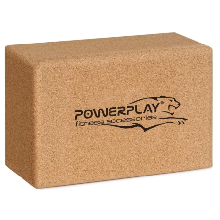 Блок для йоги PowerPlay - Yoga brick PP4006 из пробкового дерева (7.6*14.4*22.6)