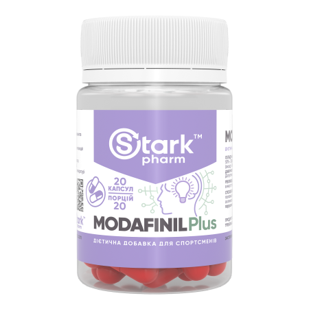 Підвищення концентрації Stark Pharm - Stark Modafinil Plus (20 капсул) (модафініл, теанін, гуарана, магній, В6)