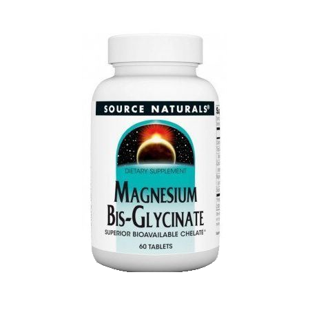 Магній бісгліцинат Source Naturals - Magnesium Bis-Glycinate (60 таблеток)