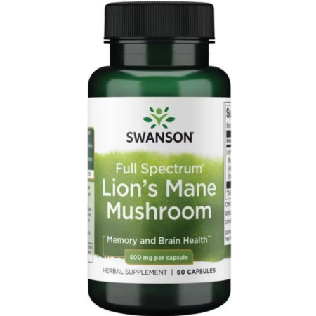Nervous System Strengthening Swanson - Lion's Mane Mushroom 500 mg (60 capsules)