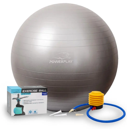 Gymnastic ball PowerPlay - Fitball PP 4001 (75 cm) silver