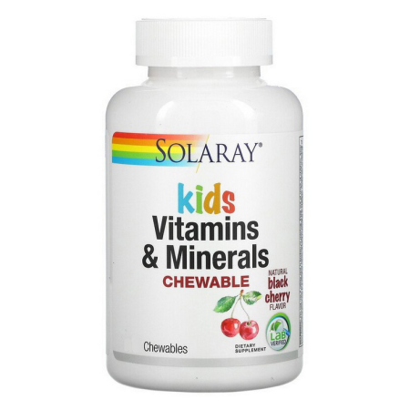 Детские жевательные витамины и минералы Solaray - Kids Vitamin & Mineral Chewable (60 таблеток)