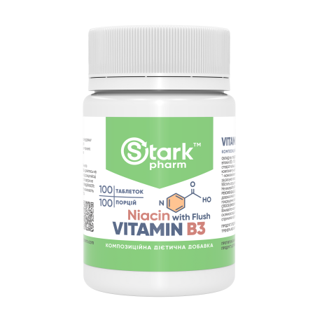 Stark Pharm Niacin - Stark Niacin (Vitamin B3 with Flush) 100 mg (100 tablets) (vitamin B3 with flushing effect)