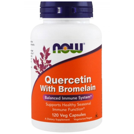 Поддержка иммунитета Now Foods - Quercetin with Bromelain (120 капсул)