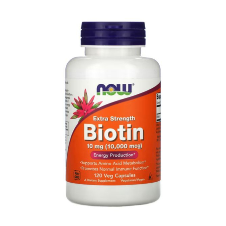 Биотин Now Foods - Biotin 10,000 мкг (120 капсул), для волос, кожи, ногтей и суставов