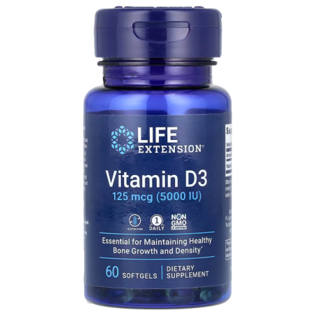 Vitamin D3 Life Extension - Vitamin D3, cholecalciferol 125 mcg (5000IU) (60 capsules)