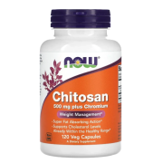 Хитозан + Хром Now Foods - Chitosan 500 мг + Chromium, для контроля веса (120 капсул)